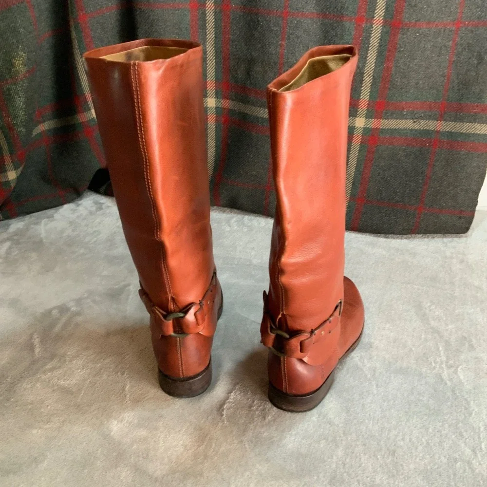 Frye Shirley Over The Knee Cognac Leather Riding Boots 77827 Womens 7.5B